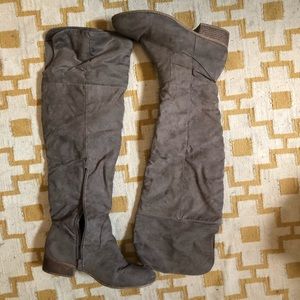 Over the knee grey boots, size 10